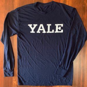 Yale Long Sleeve T-Shirt Navy Men's Medium